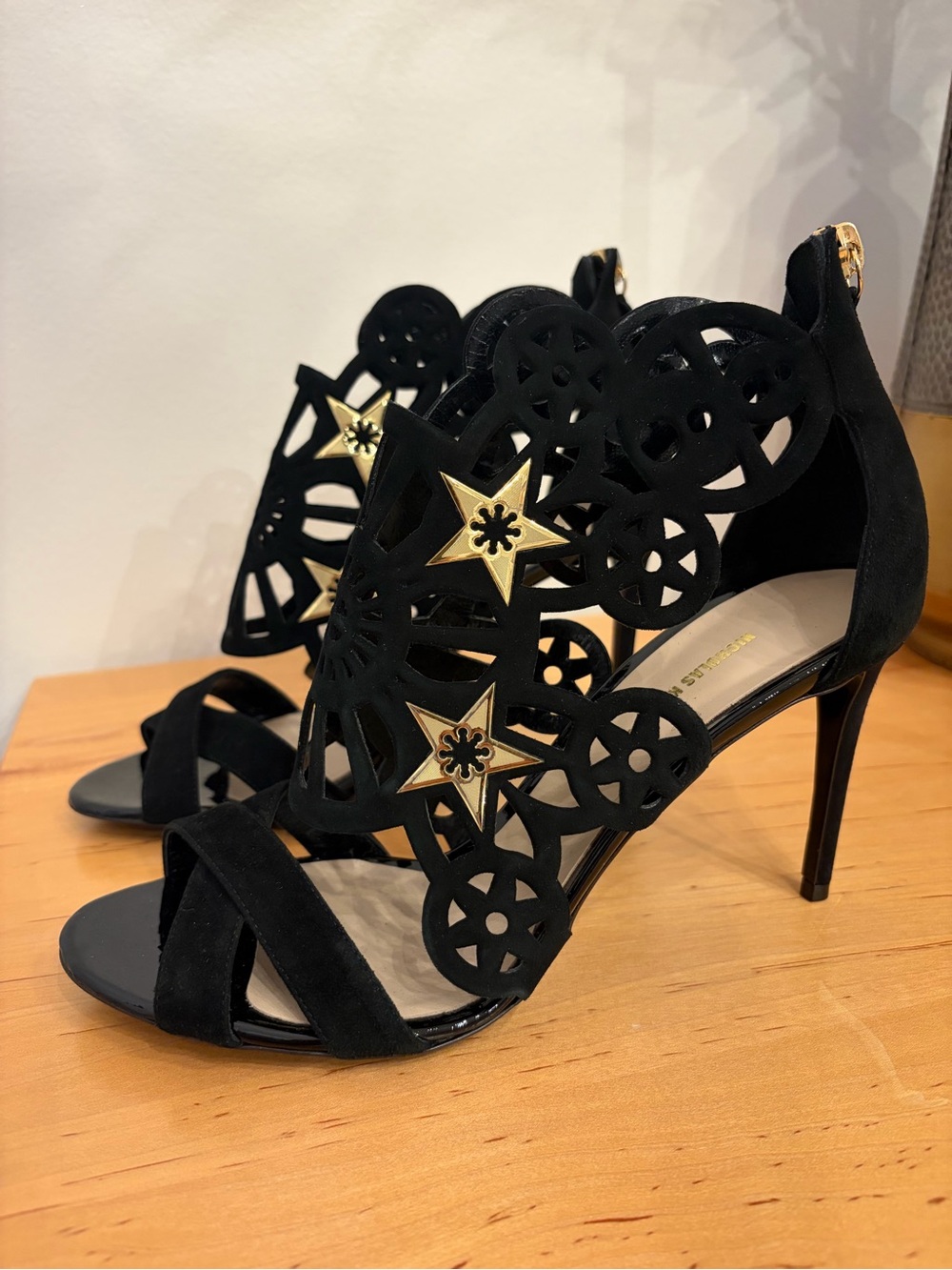 New Nicholas Kirkwood Kaleidoscope Laser Cut Heels with Star Accents Size 40